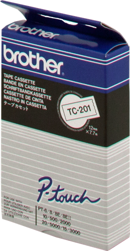 Brother TC-201 tape black on white