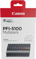 Canon PFI-5100 10 Tintentanks multipack Black (matt) / Black (photo) / cyan / magenta / yellow / cyan (Photo) / magenta (Photo) / Red / Gray / clear
