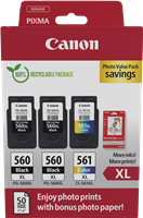 Canon PG-560XL+CL-561XL black / more colours / White value pack
