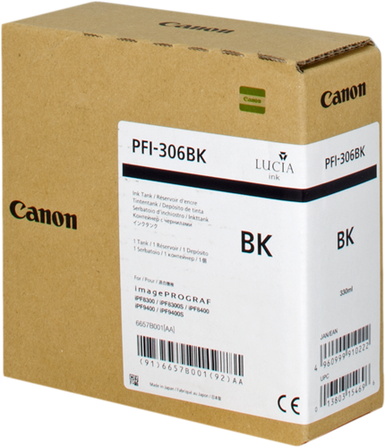 Canon PFI-306bk black ink cartridge