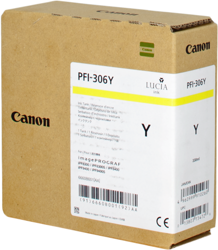 Canon PFI-306y yellow ink cartridge