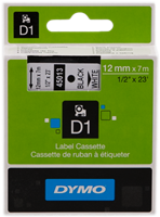 DYMO tape black on white