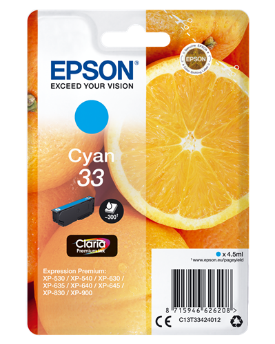 Epson 33 cyan ink cartridge