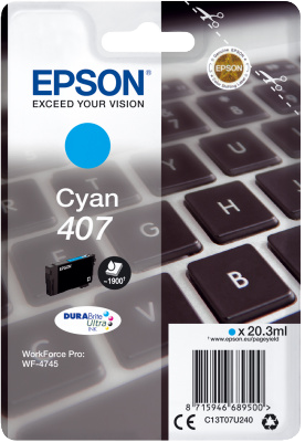 Epson 407 cyan ink cartridge