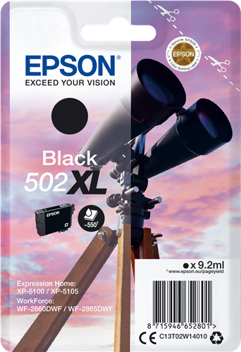 Epson 502XL black ink cartridge