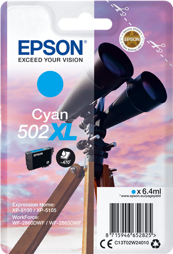 Epson 502XL cyan ink cartridge