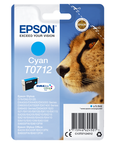 Epson T0712 cyan ink cartridge