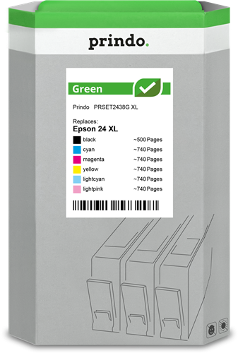 Prindo Green XL multipack black / cyan / magenta / yellow / cyan (light) / magenta (light)