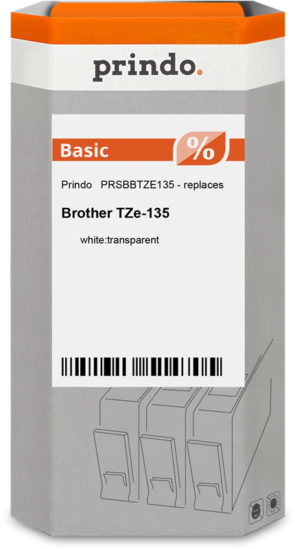 Prindo PRSBBTZE135 tape white on transparent
